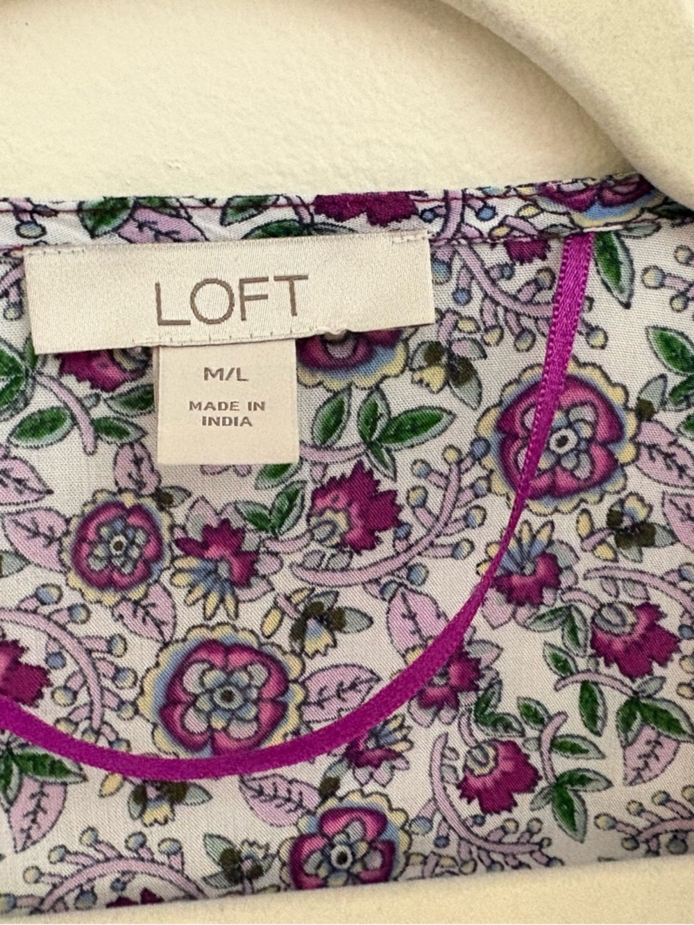 LOFT Fuchsia Floral Kimono Duster M/L Boho Open Front Lightweight‎ Cover Up Wrap - Picture 4 of 10